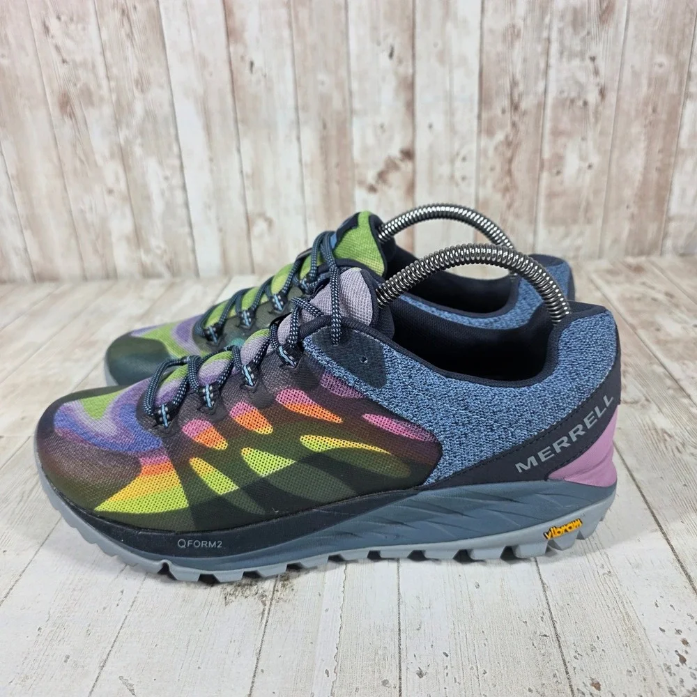 Merrell Antora 2 Rainbow Trail Running Shoes Womens 10 Multi Color  Vibram